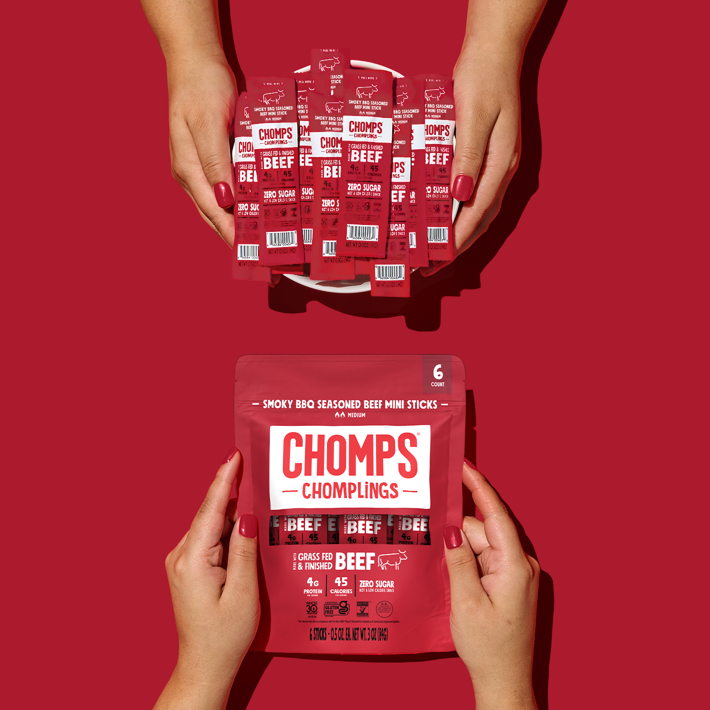 6 ct. Smoky BBQ Beef Chomplings - Home Snack Carry