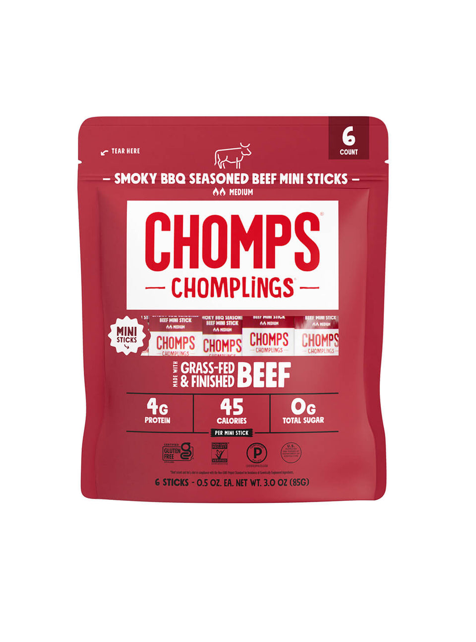 6 ct. Smoky BBQ Beef Chomplings - Travel Pack Stock